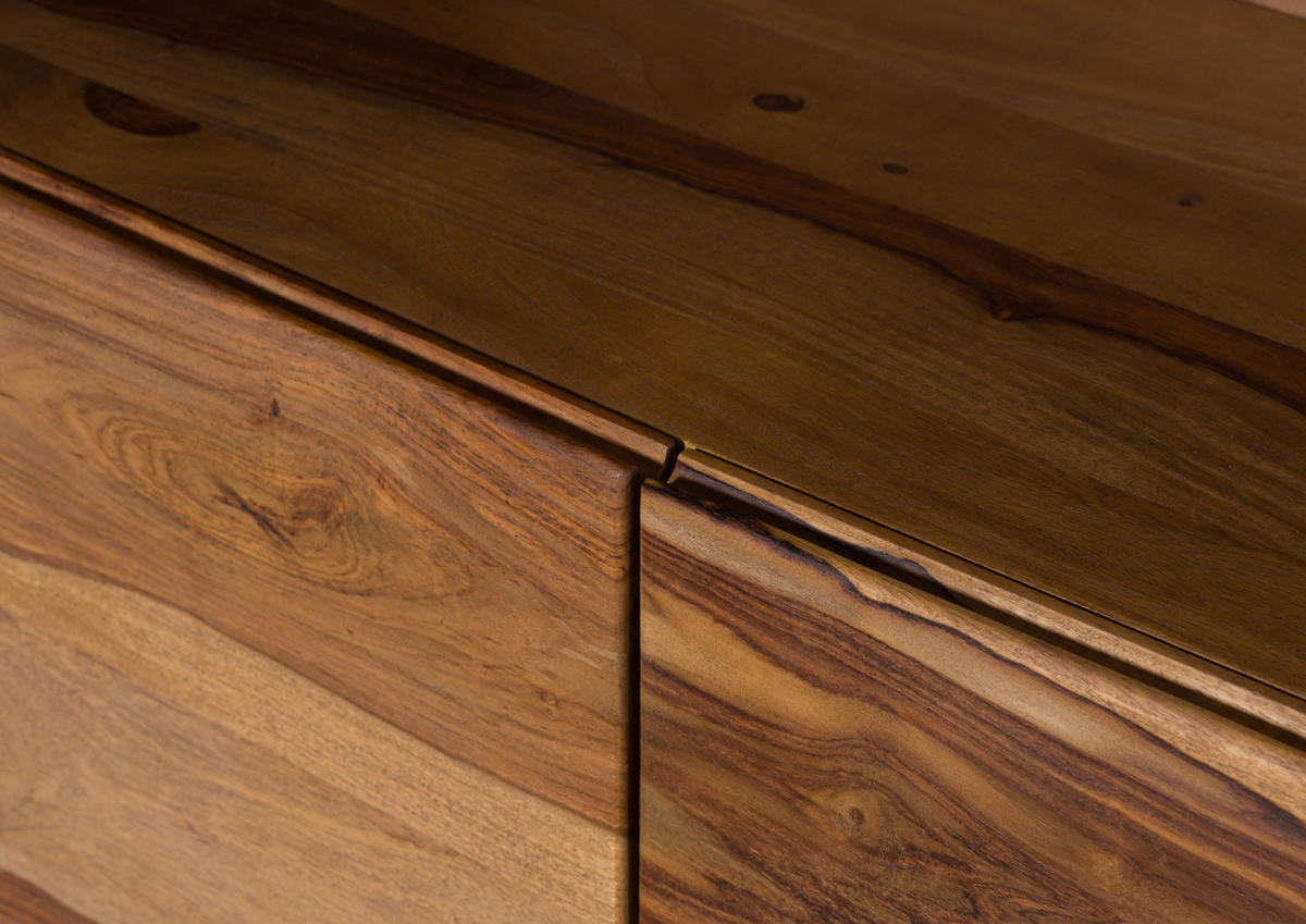 SIDEBOARD Sheesham 200x45x80 natur lackiert / sandgestrahlt PURE SHEESHAM #217 - Braun, Holz (200/80/45cm) - Massivmoebel24
