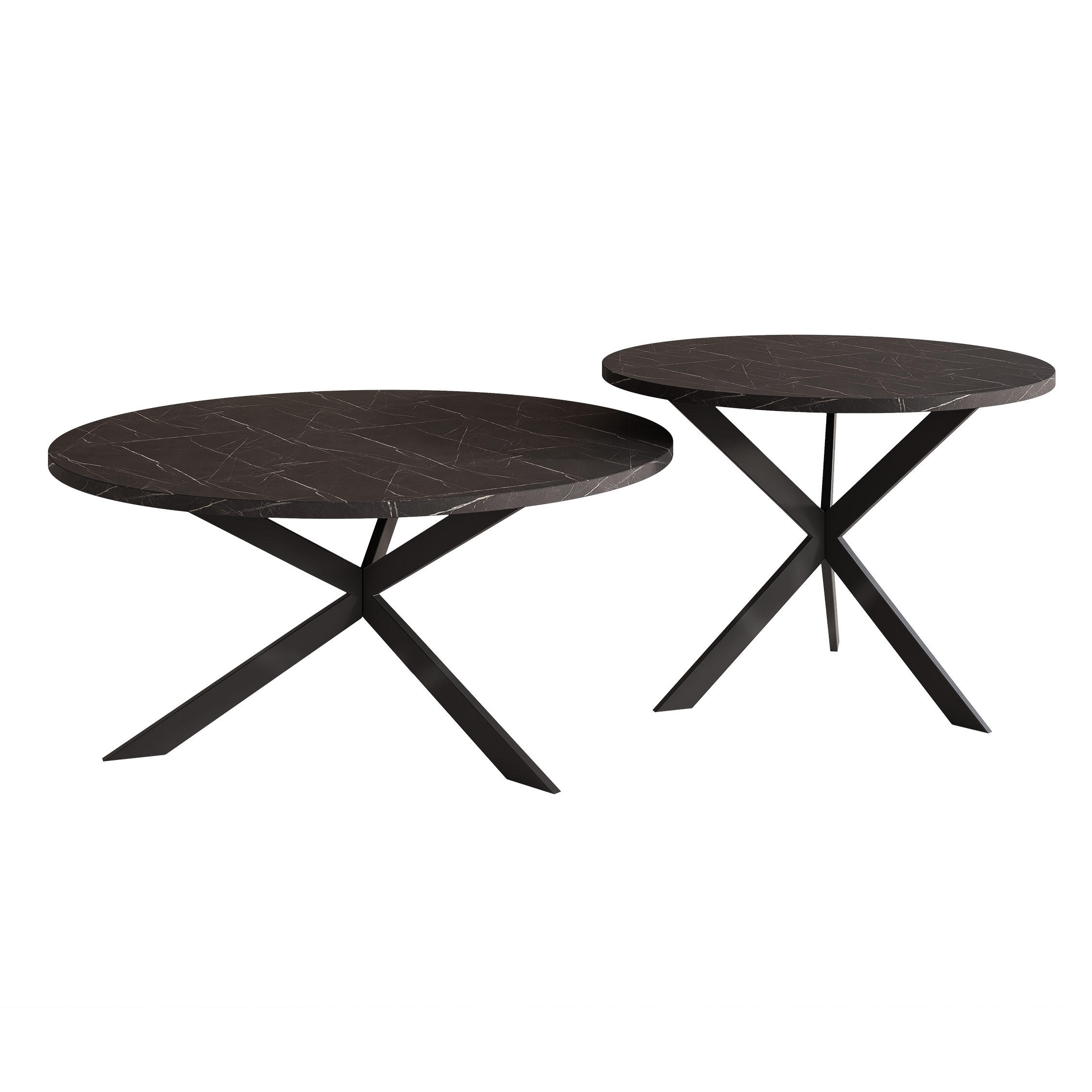 COUCHTISCH rund auf MDF, Schwarz - Schwarz, Holzwerkstoff (75/75/36cm) - Idohome