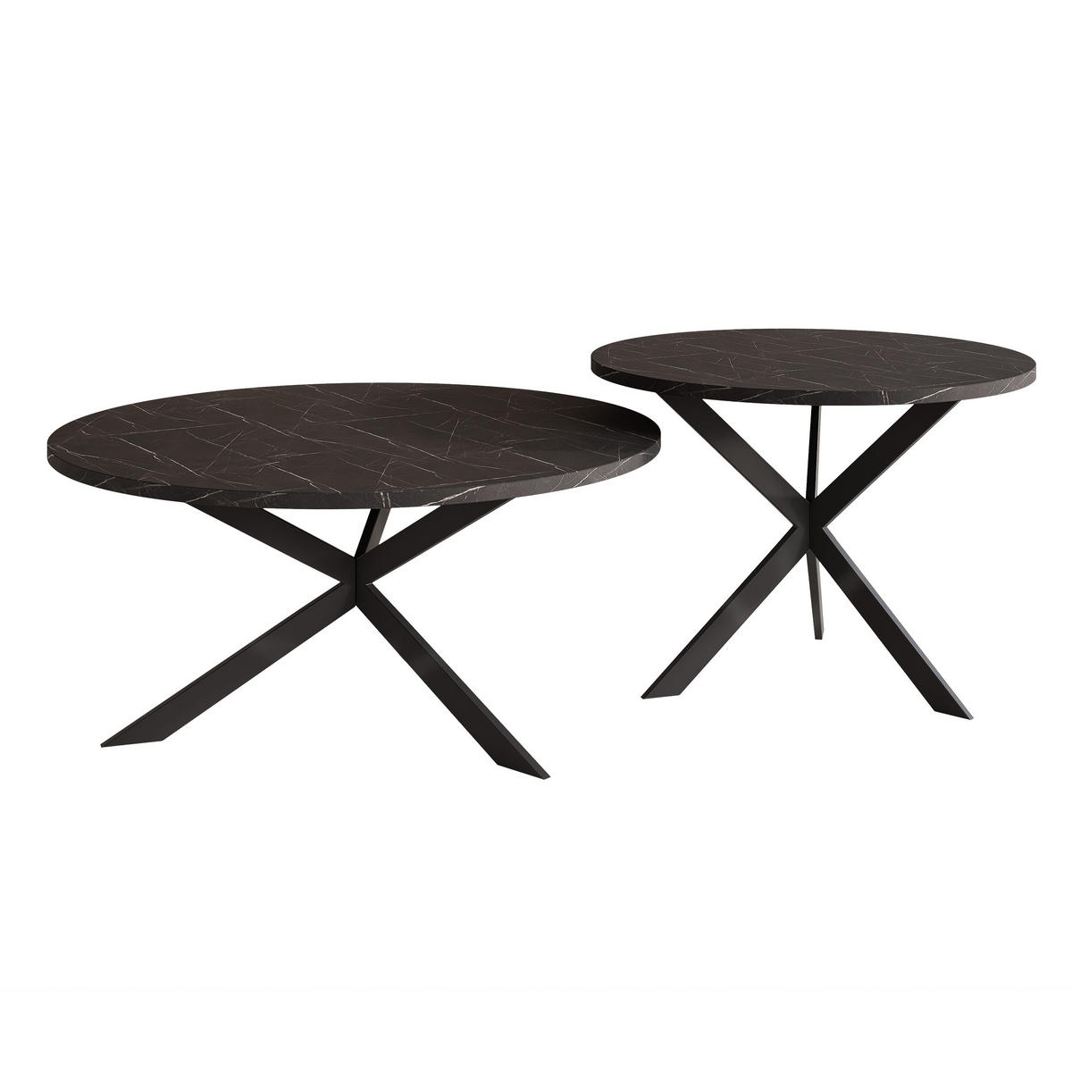 COUCHTISCH rund auf MDF, Schwarz - Schwarz, Holzwerkstoff (75/75/36cm) - Idohome