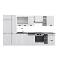 KÜCHENZEILE Fame-Line Weiß Landhaus/Weiß 355 cm, AP Anthrazit - Creme/Weiß, Holzwerkstoff (355/81.6/60cm) - Vicco