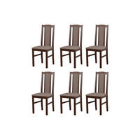 ESSZIMMERSTUHL - Set 6x Bos 7 nussbaum, hygge 20 - Nussbaumfarben/Braun, Holz (43/96/40cm) - Leaf Design