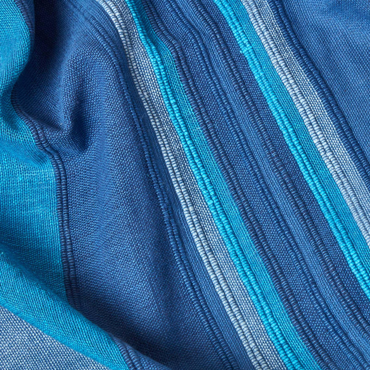 ÜBERWURF Morocco 225/255 cm, 100% Baumwolle gestreift - Blau, Textil (225/255cm) - Homescapes