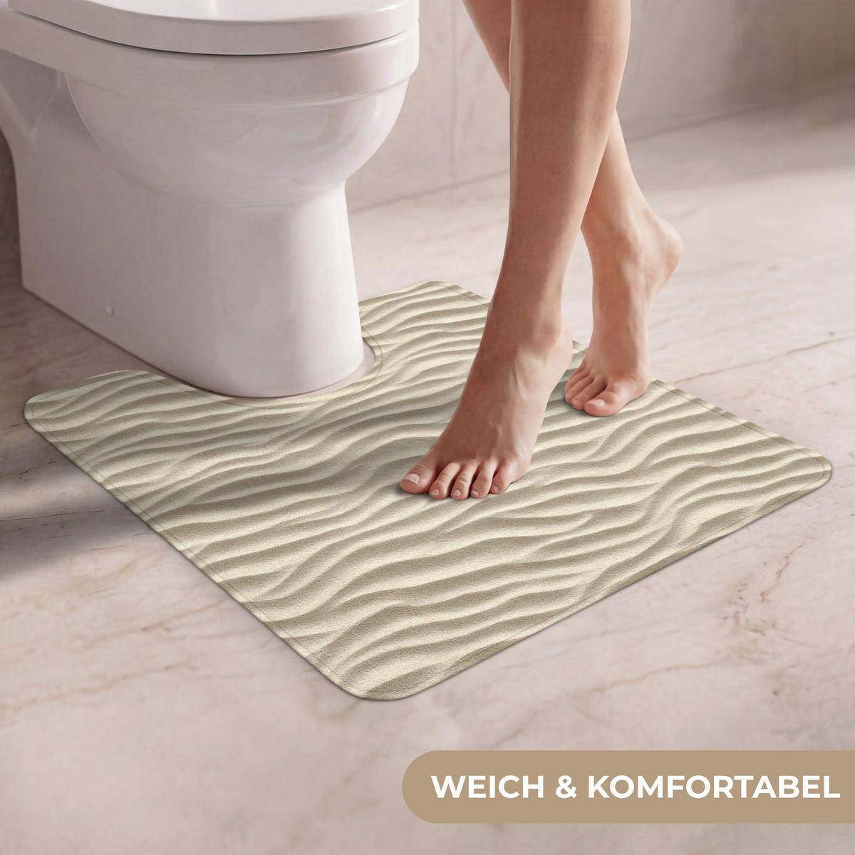 WC PŘEDLOŽKA Písek - Vlny - Béžová 55x60 cm - béžová, textil/plast (55/1cm) - OnlyWow