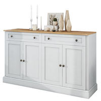 SIDEBOARD 150/40/86 cm in Weiß und Naturfarbe mit 4 Türen und 2 Schubladen - Naturfarben, Holzwerkstoff (150/86/40cm) - Flora Grace