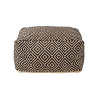 SITZPOUF Aztec Style mit Ethno-Muster, 60/60/30 cm - Schwarz, Textil (60/30/60cm) - Homescapes