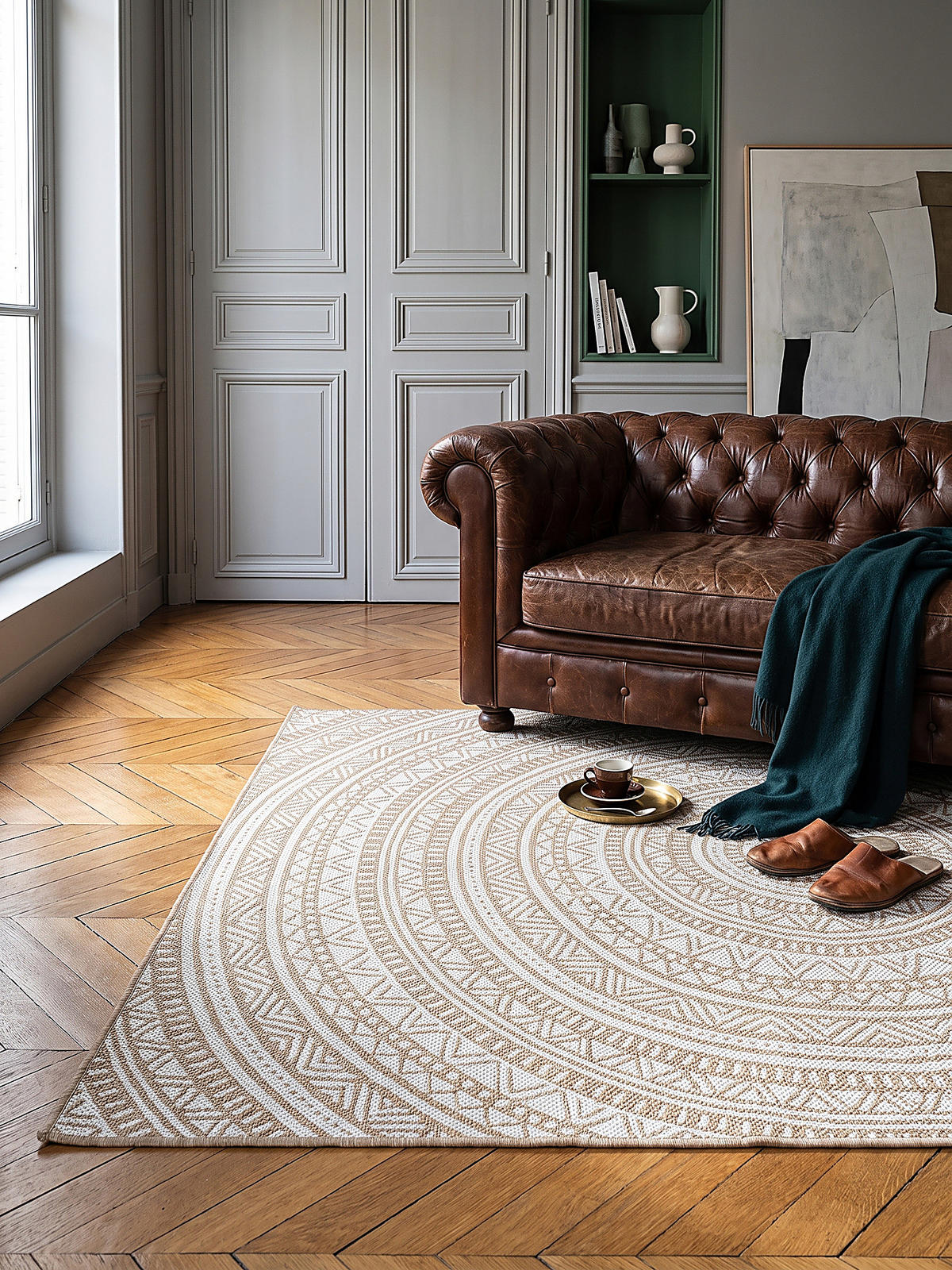 FLACHWEBTEPPICH Orientalisch BORNO Polypropylen Natur 140 x 200 cm - Beige, Textil (140/200cm) - KADIMA DESIGN