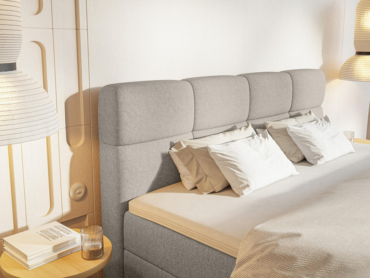 BOXSPRINGBETT ALZEA 140x200 cm, Grau - Grau, Textil (140/200cm) - Fedve