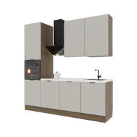 KÜCHENZEILE 240 cm Livaro – KU-S26 – Beige / Dunkle Eiche - Beige/Dunkelbraun, Holzwerkstoff (240/247/60cm) - hi-markt