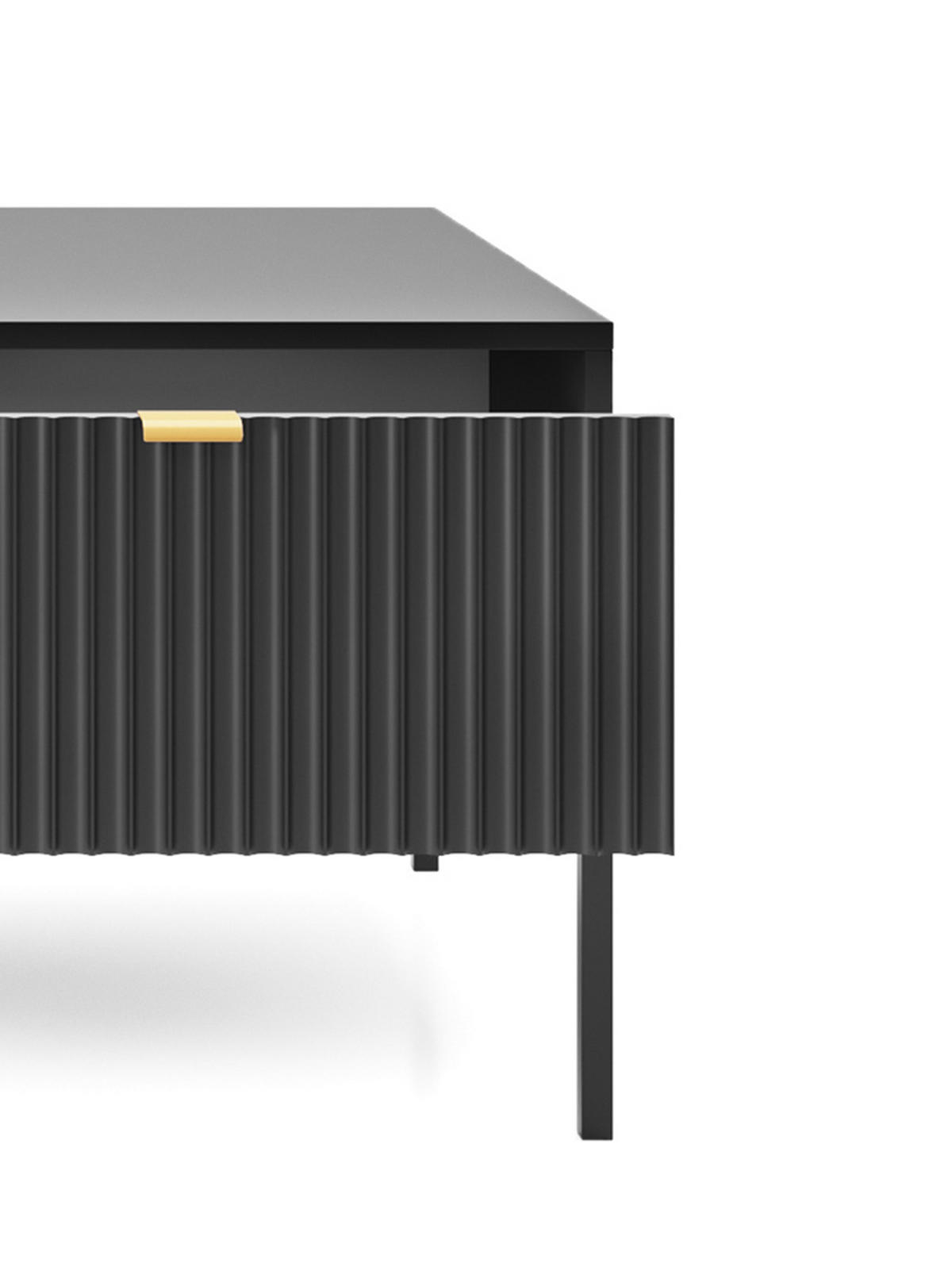 COUCHTISCH NOVA - L104, goldenen Akzenten, 104x68x46 cm Schwarz - Schwarz, Holzwerkstoff/Kunststoff (68/104/46cm) - DomoHome