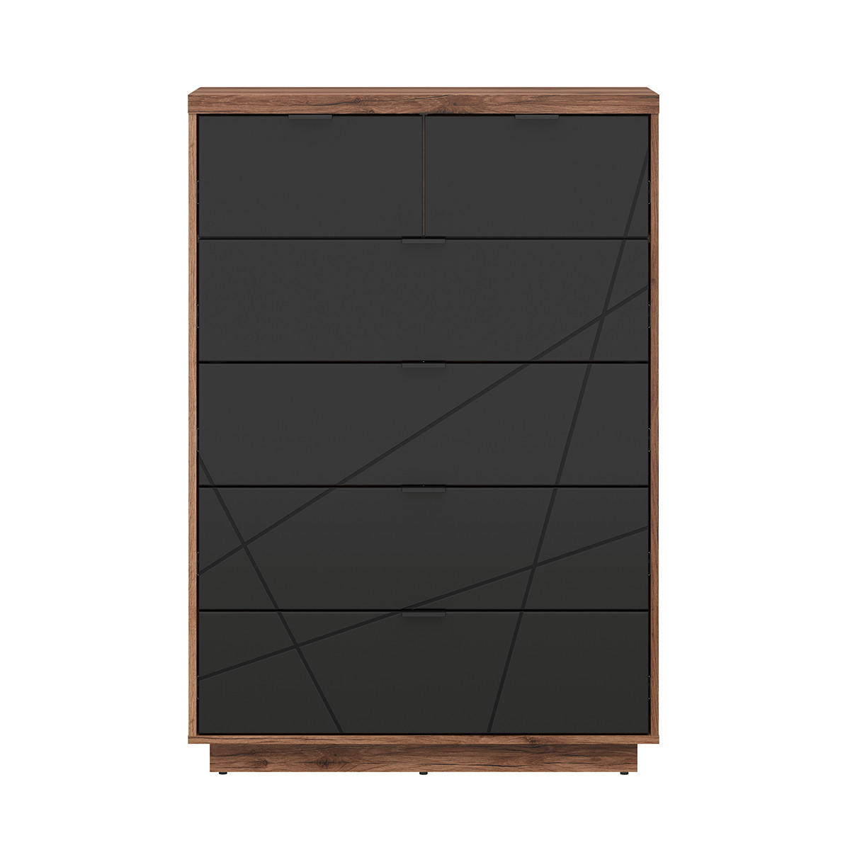 KOMODA Sven Černá a dřevo - černá, kompozitní dřevo (90/130/42cm) - Petits-meubles