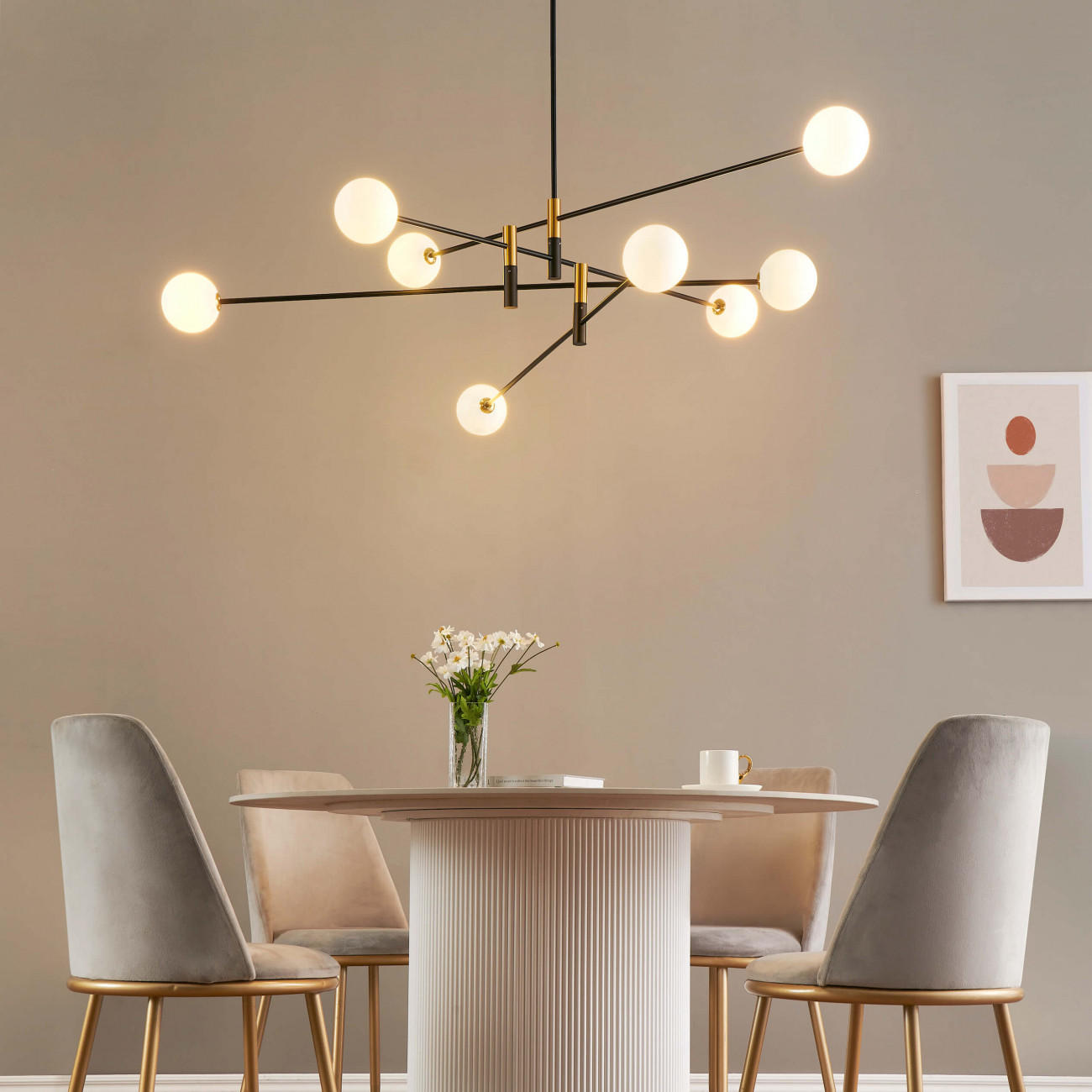 HÄNGELEUCHTE Rodia, Schwarz, 40cm - Schwarz, Glas (40/140/40cm) - KOSILUM