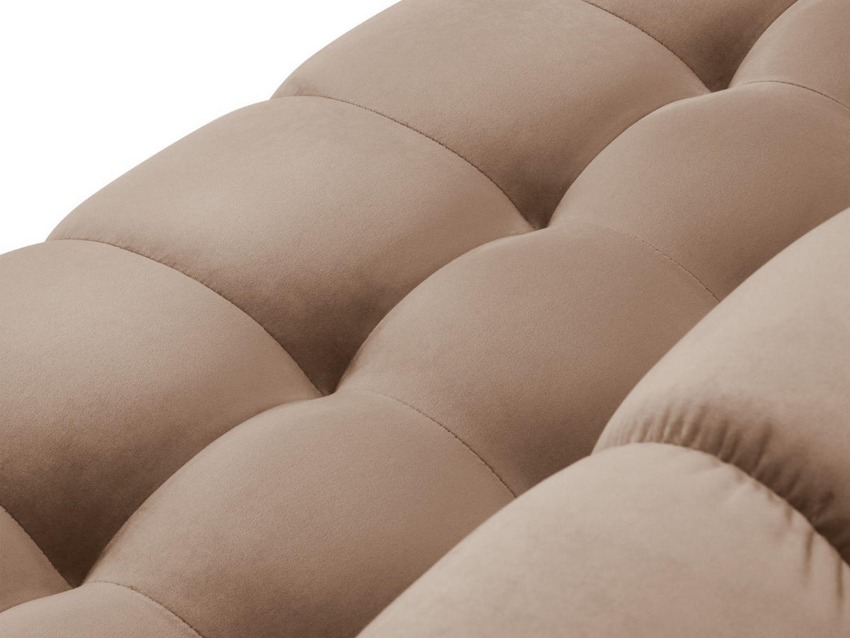 PANORAMASOFA Mamaia aus Samt beige 9 Sitzplätze - Beige, Textil (256/75/337cm) - Micadoni