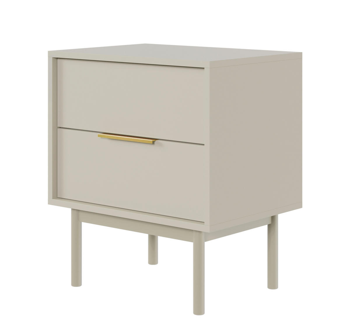 NACHTSCHRANK Viviaro Graubeige 54 cm - Greige/Goldfarben, Holz/Holzwerkstoff (54/61/39cm) - Selsey
