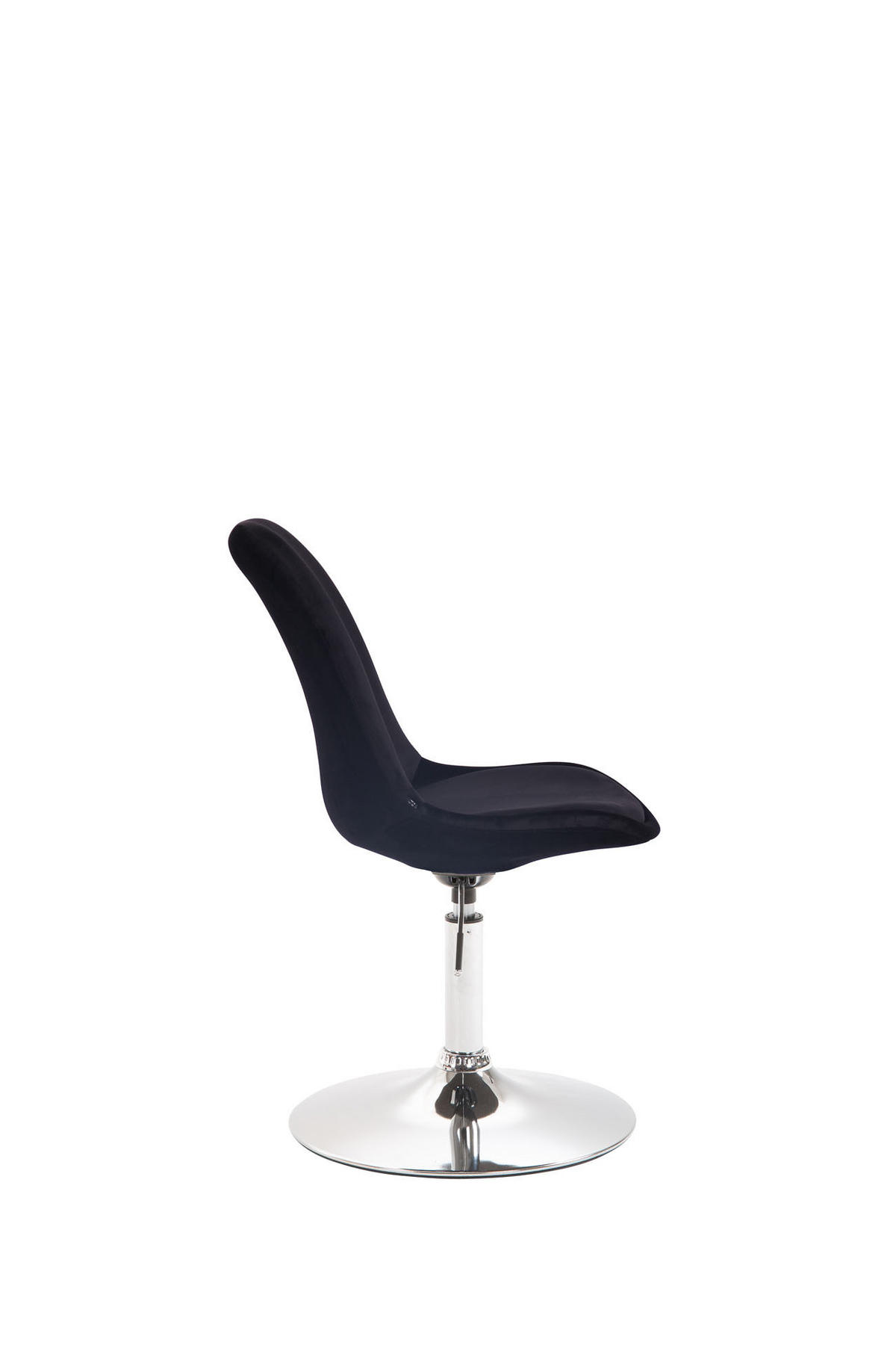 ESSZIMMERSTUHL Samt schwarz - Chromfarben/Schwarz, Textil/Metall (48/76/57cm) - CLP