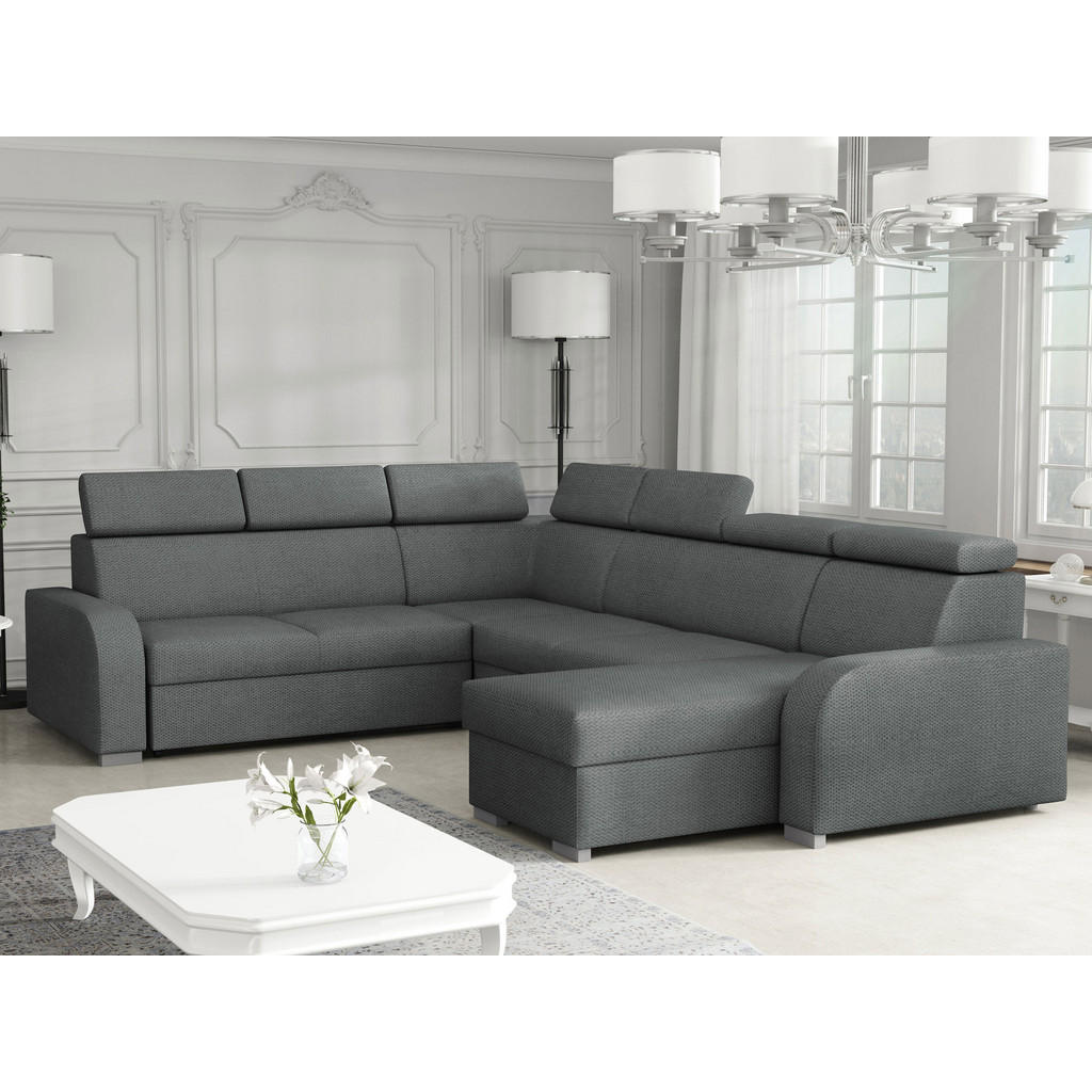 Thumbnail - Mirjan24 Wohnlandschaft, Dunkelgrau, Textil, U-Form,Rechteckig, 315x85x250 cm, Wohnzimmer, Sofas & Couches, Wohnlandscha...
