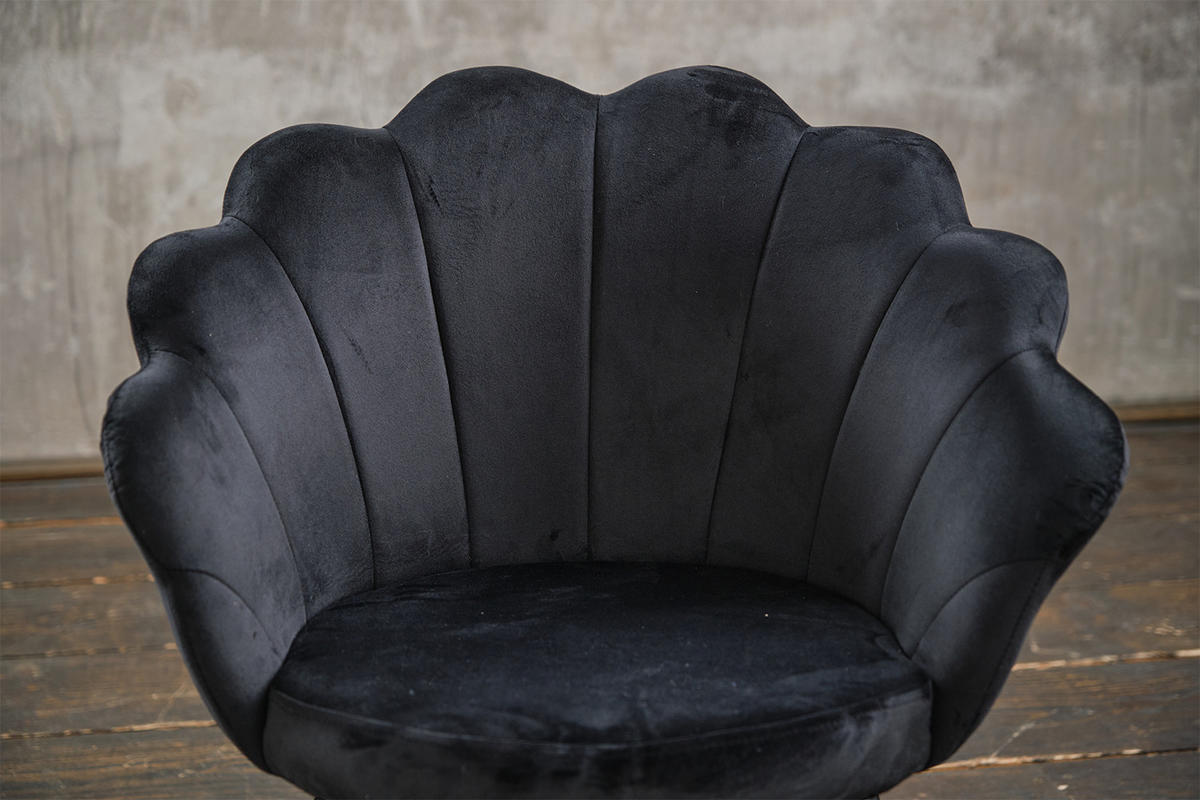 ESSZIMMERSTUHL CARLA Schwarz Velvet - Schwarz, Textil (65/79/58cm) - KAWOLA
