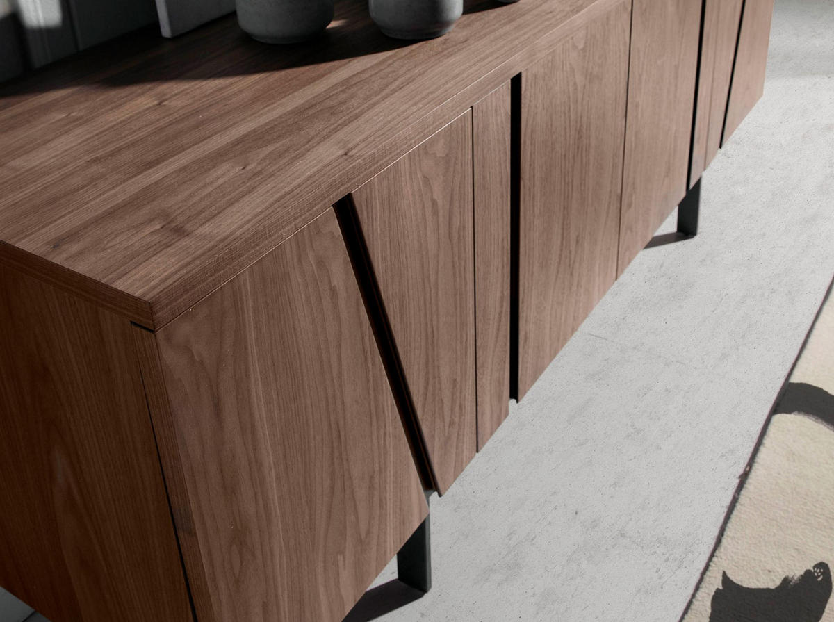 SIDEBOARD Sideboard Nussbaum und schwarzer Stahl 191/50/74 cm - Walnussfarben, Holz (191/74/50cm) - ANGEL CERDA