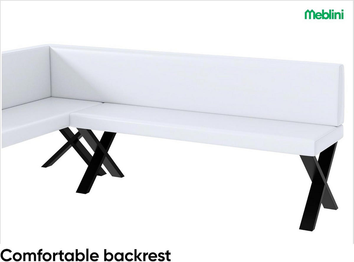 ECKBANK TONI_X - Weiß, Leder (142/196cm) - Meblini