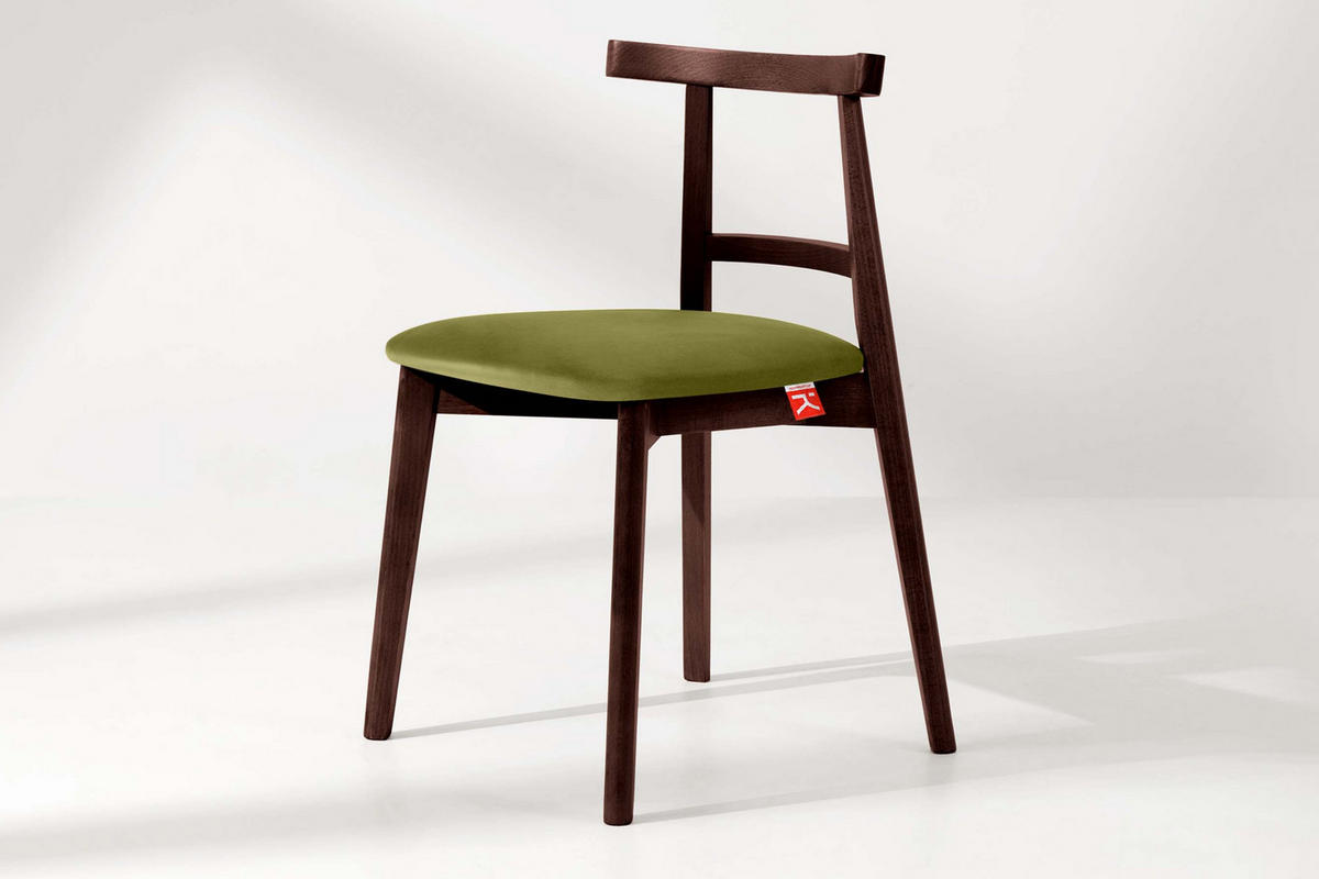 ESSTISCHSTÜHLE LILIO 2 St Vintage, Oliv / Mahagoni - Olivgrün, Holz/Textil (47/76/45cm) - KONSIMO®