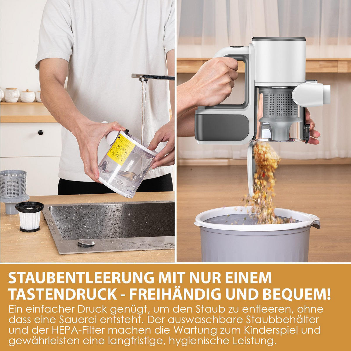 AKKU-HANDSTAUBSAUGER Darling II 41/29.5/19.2cm - Weiß, Metall (29.5/19.2/41cm) - Nettlife