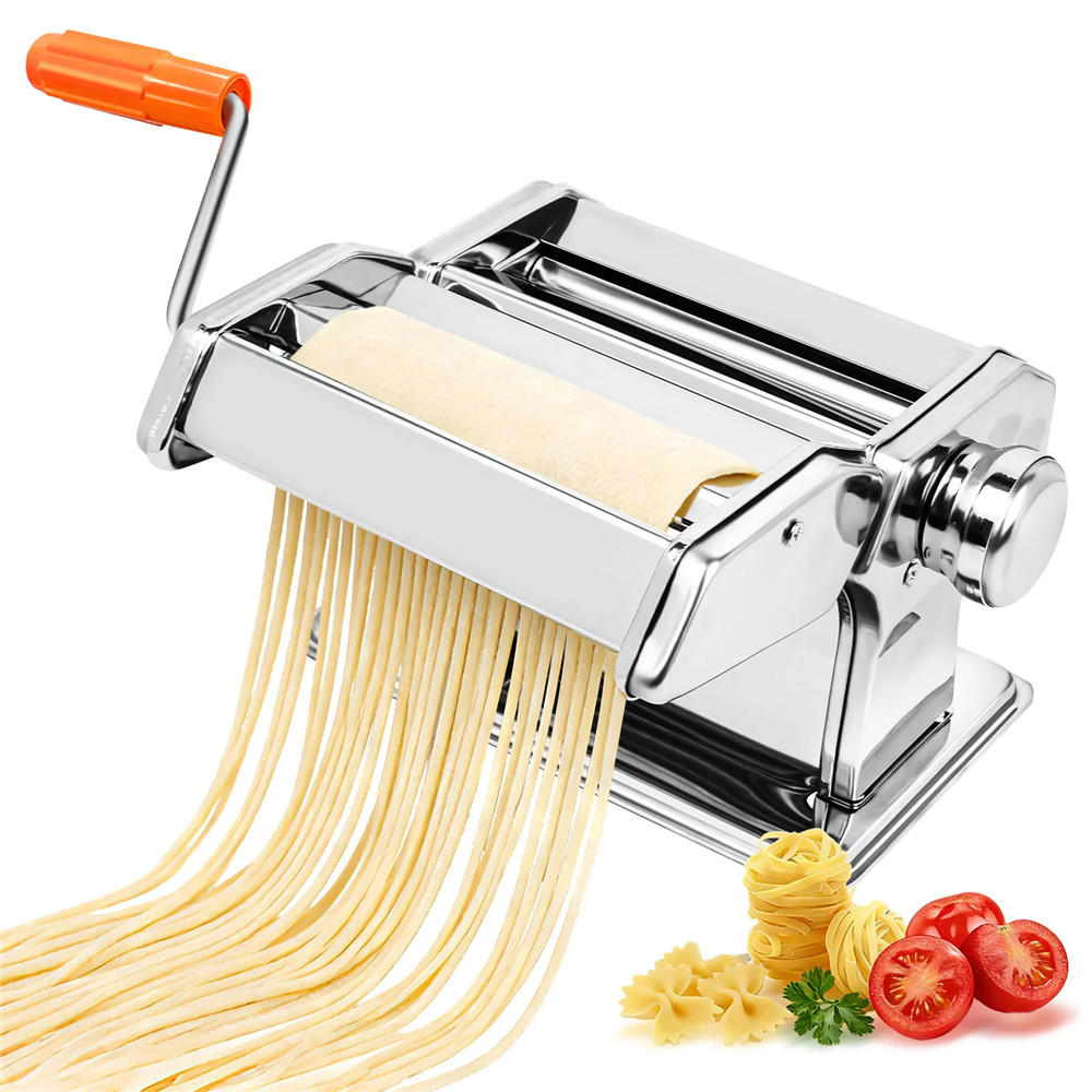 NUDELMASCHINE Edelstahl 9-Stufen Spaghetti Lasagne - Silberfarben, Metall (13/13.5/20cm) - Bextcok