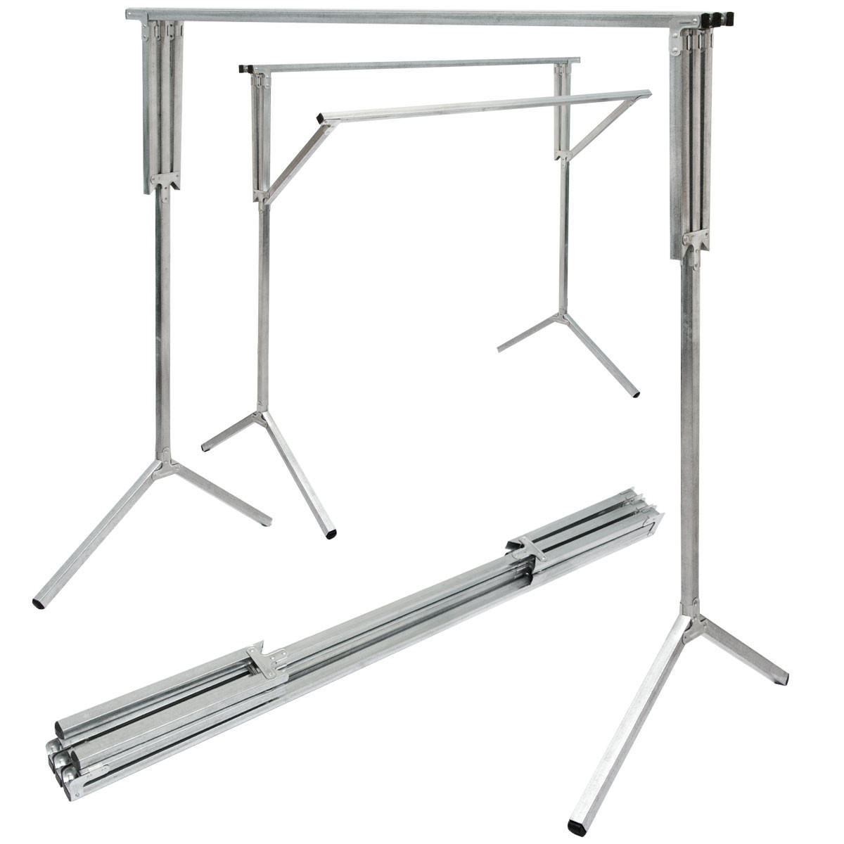 KLEIDERSTÄNDER mit 3 Aufhängestangen, 150/67/133 cm, Silber - Silberfarben, Metall (67/133/150cm) - eyepower