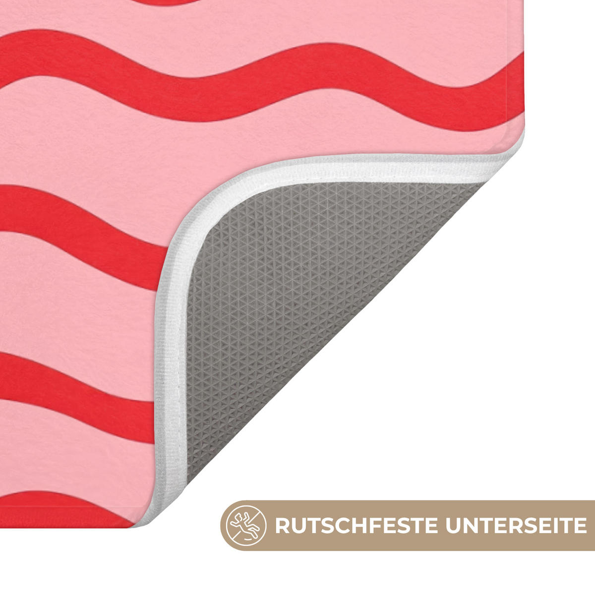 KÚPEĽŇOVÁ PREDLOŽKA Hravé - vzor - červená 60x90 cm - ružová, textil/plast (60/90cm) - OnlyWow