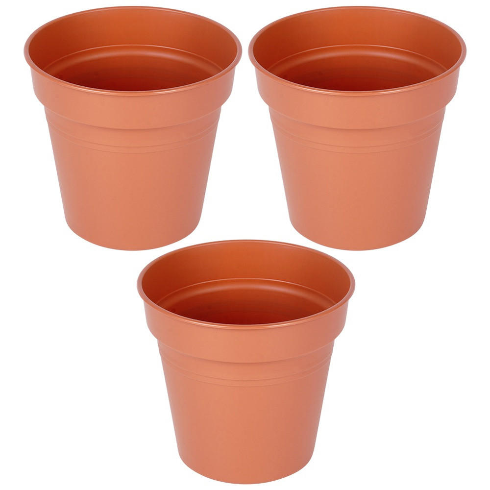 GARTENTOPF-SET Kunststoff 3 Stk. 13 cm Terracotta - Terracotta, Kunststoff (12cm) - ProGarden