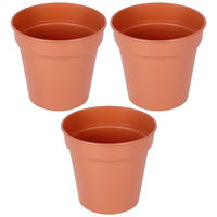 GARTENTOPF-SET Kunststoff 3 Stk. 13 cm Terracotta - Terracotta, Kunststoff (12cm) - ProGarden