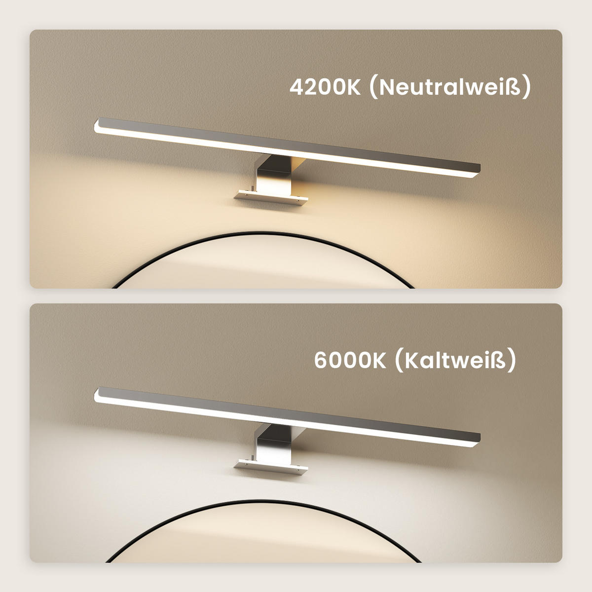 SPIEGELLEUCHTE LED Weiß 6000K 40/10,5/4 cm - Weiß, Kunststoff (4/40/10.5cm) - EMKE