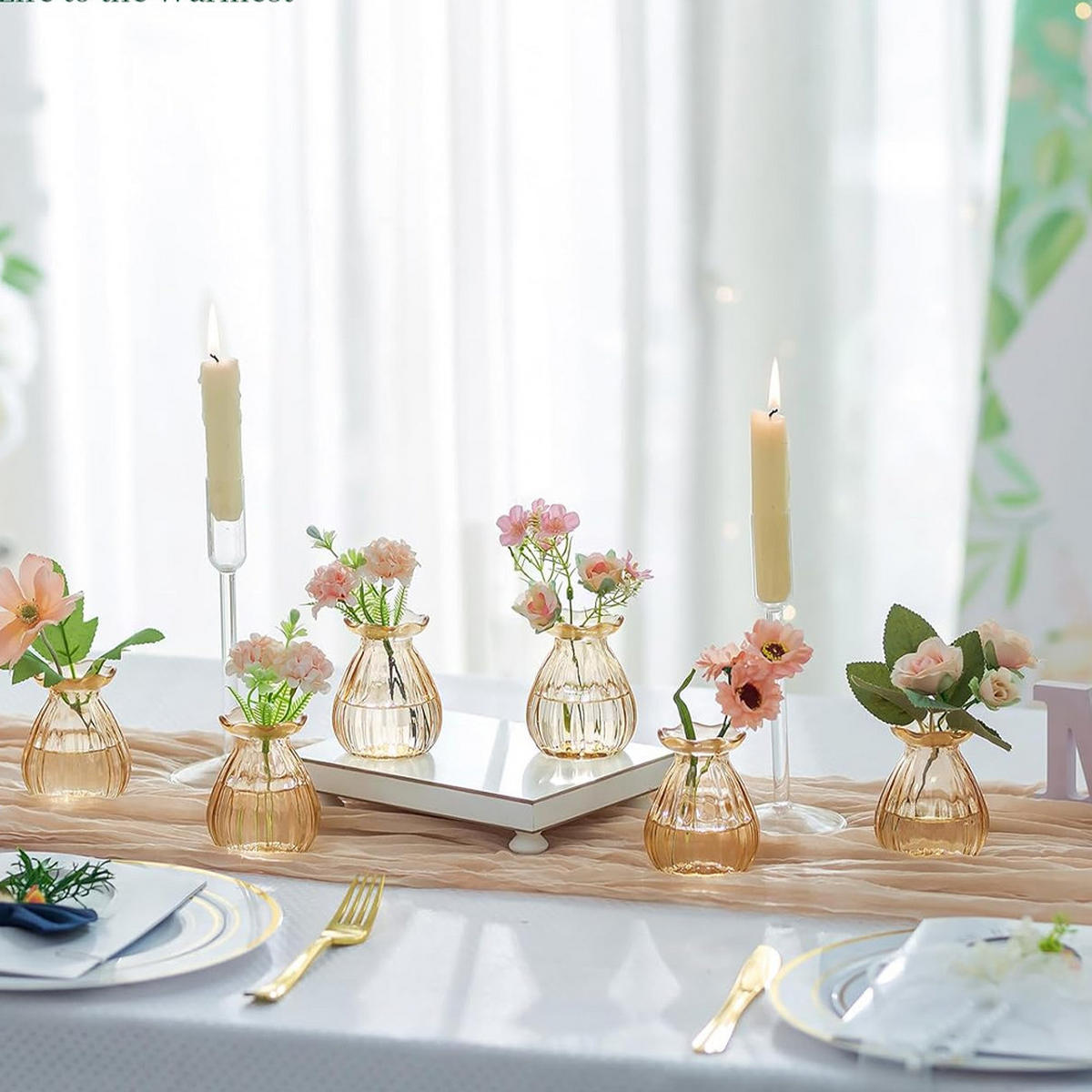 VASE 6,5 x 6,5 x 8,8 cm Glas - Gelb, Glas (8.8cm) - LIBRATON