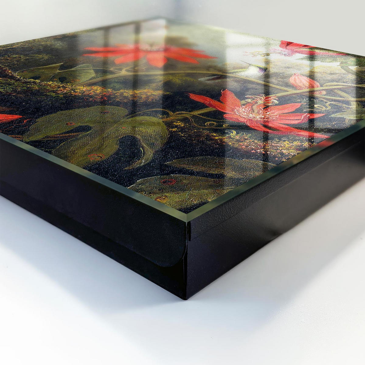 SCHLÜSSELBOX Schwarz 30x30 cm- Türöffnung nach rechts - Die Exotik der Natur - Grün, Metall (30/30/5cm) - TULUP