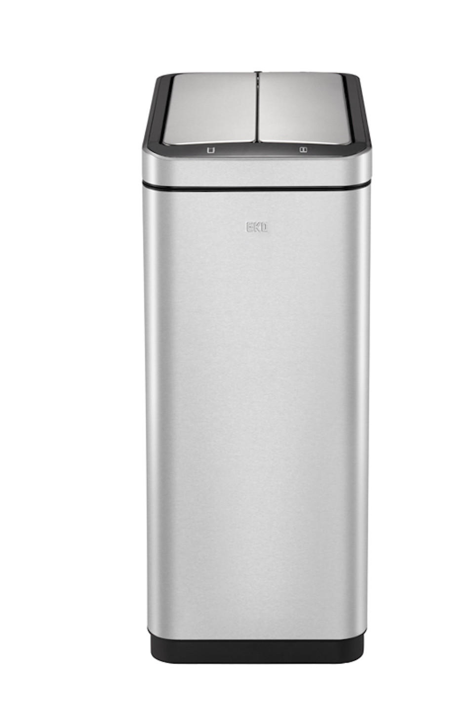 MÜLLEIMER Stilvoller Sensor Aus Gebürstetem Edelstahl 40 Liter 66 x 27 x 46 cm Silber - Silberfarben, Metall (27/66/46cm) - PROREGAL
