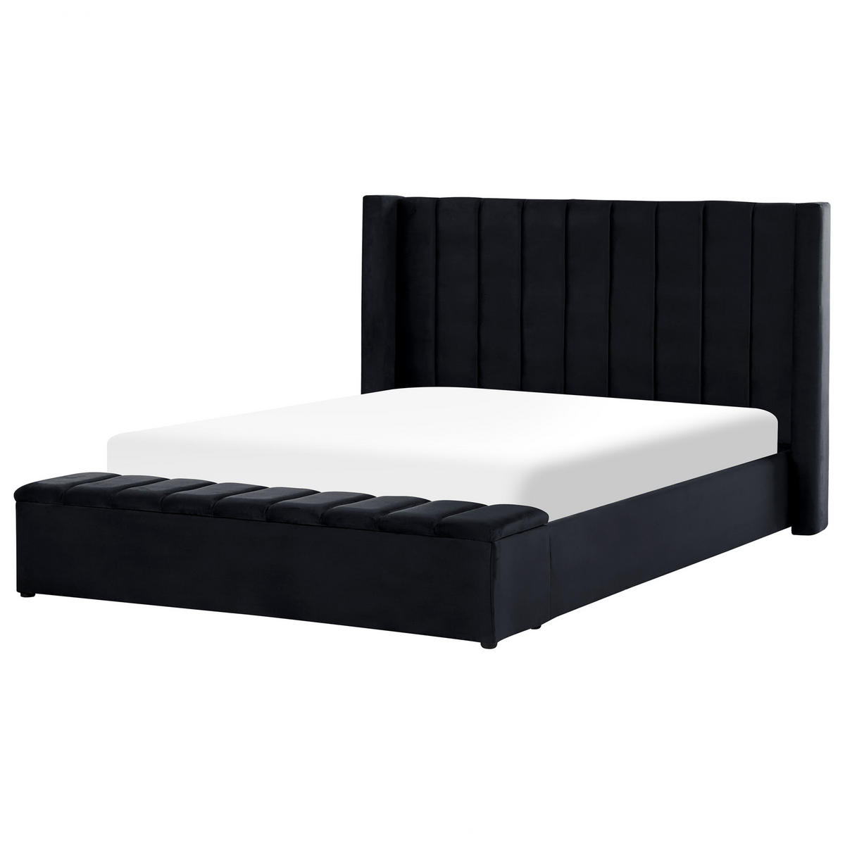 POLSTERBETT 180/200cm Schwarz Noyers - Schwarz, Textil (180/200cm) - Beliani