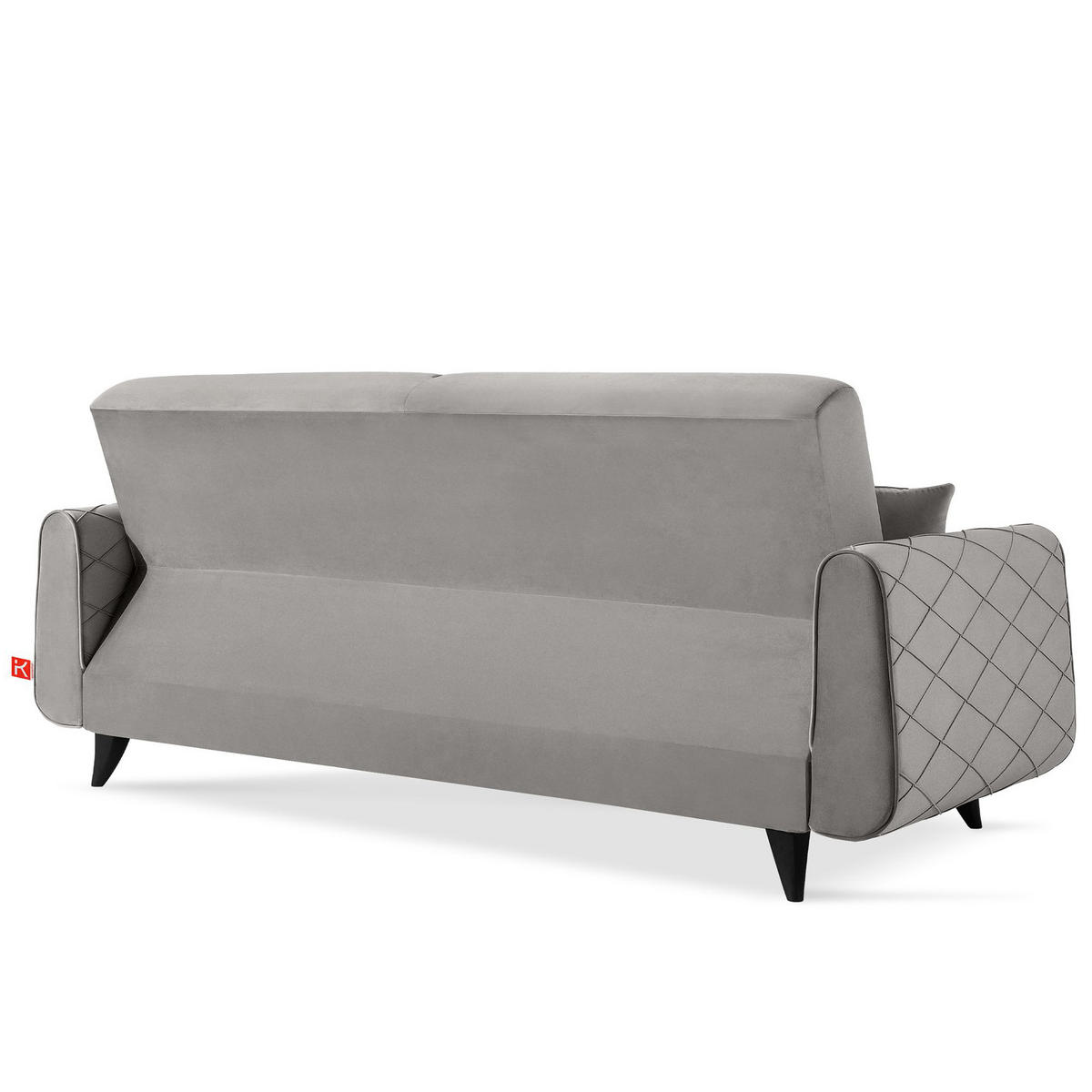 3-SITZER-SOFA GUSTAVO III Sofa 3 Velours, Hellgrau - Hellgrau, Holz/Holzwerkstoff (230/98/98cm) - KONSIMO®