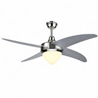 LED DECKENLEUCHTE Deckenventilator Silber - Silberfarben, Glas (106/39/39cm)