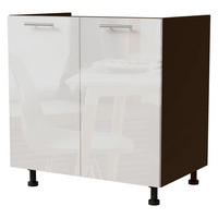 SPÜLENUNTERSCHRANK Essen D8Z/80 Weiß Hochglanz / Lava Matt 80 / 50 / 82cm - Dunkelgrau/Weiß Hochglanz, Holz/Holzwerkstoff (80/82/50cm) - Feldmann-Wohnen