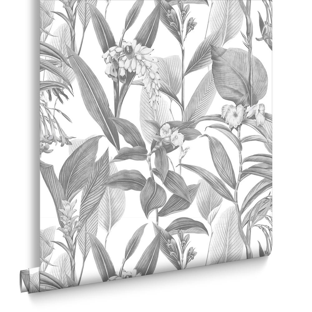 VLIESTAPETE - Botanischer Schatten - Grau, Papier/Kunststoff (52/1005cm) - Graham & Brown
