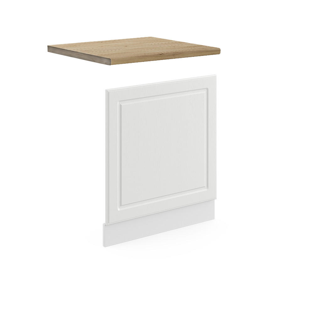 FRONTBLENDE R-Line Weiß Landhaus 60 cm, AP Eiche - Creme/Weiß, Holzwerkstoff (60/57.2/1.6cm) - Vicco