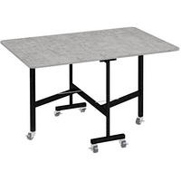 KLAPPTISCH 120/80/73 cm aus MDF mit Rollen und ausklappbaren Seiten, platzsparend, Grau - Grau, Holzwerkstoff (120/80/73cm) - Redom