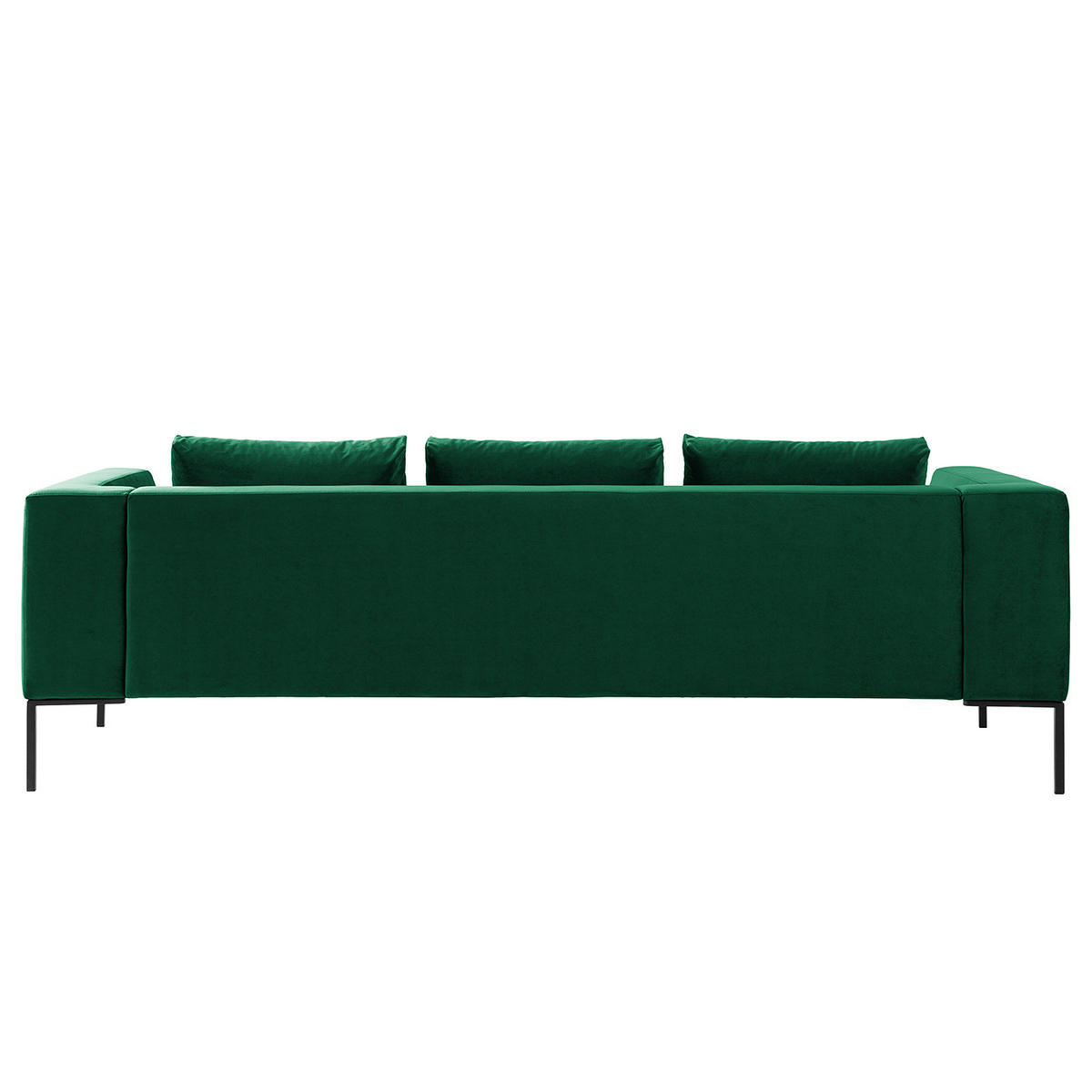 3-SITZER SOFA - Chromfarben/Dunkelgrün, Textil/Metall (238/81/105cm) - home24