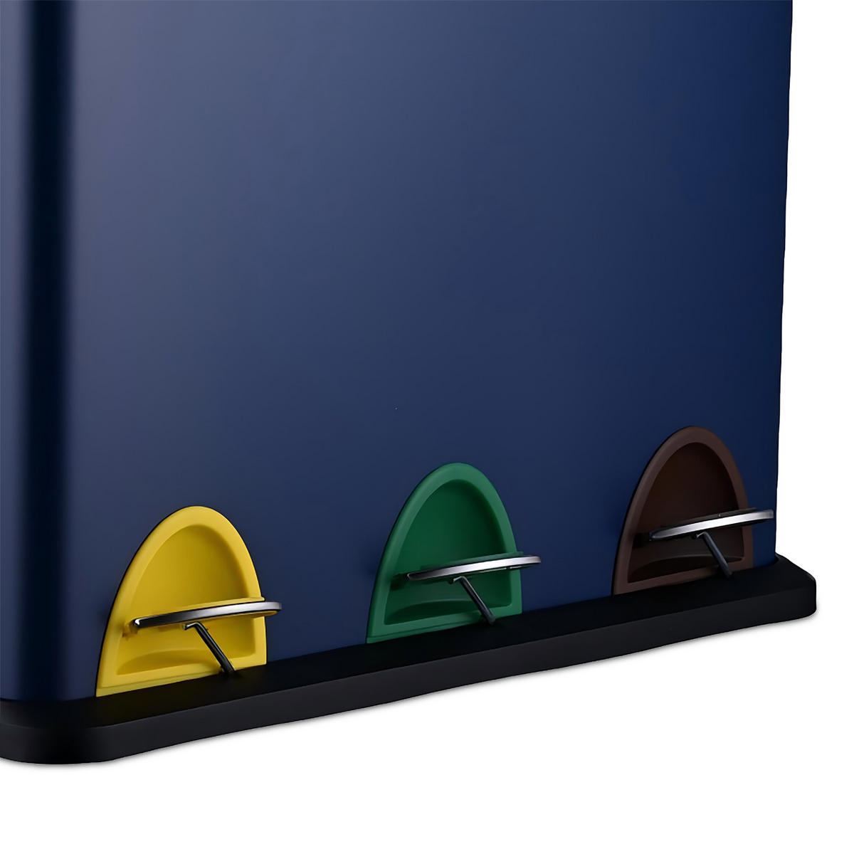 MÜLLEIMER 3x8l - Blau, Kunststoff/Metall (46/39.5/26.5cm) - Relaxdays