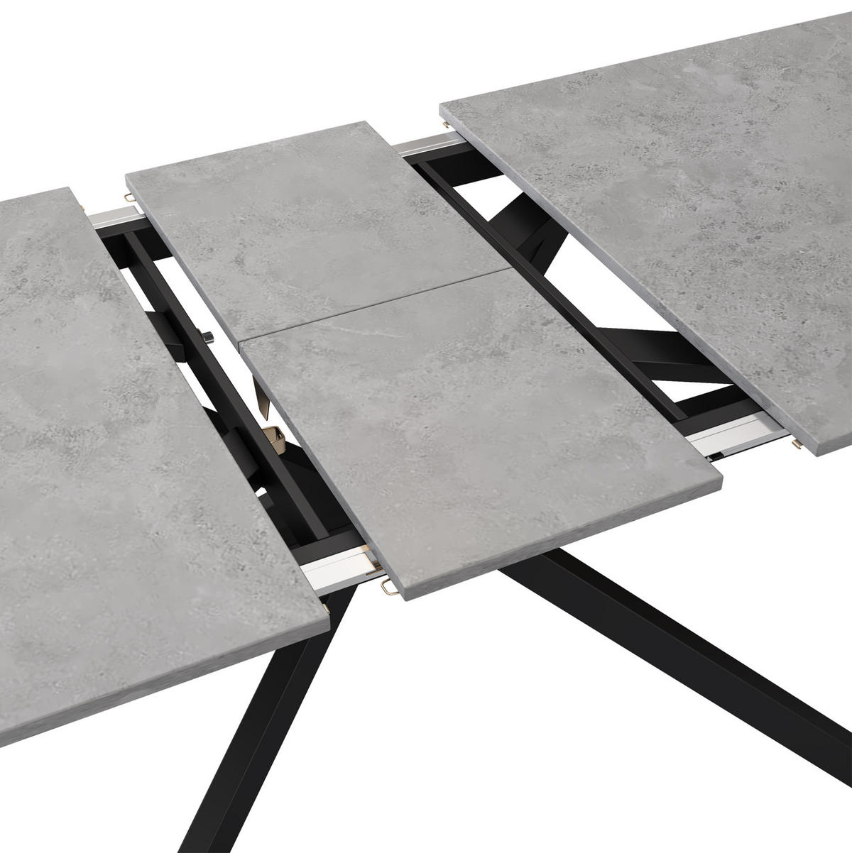 ESSTISCH 150/180/70/76 cm in Schwarz-Grau aus MDF, ausziehbar - Grau, Holzwerkstoff (180/70/75.5cm) - Flora Grace