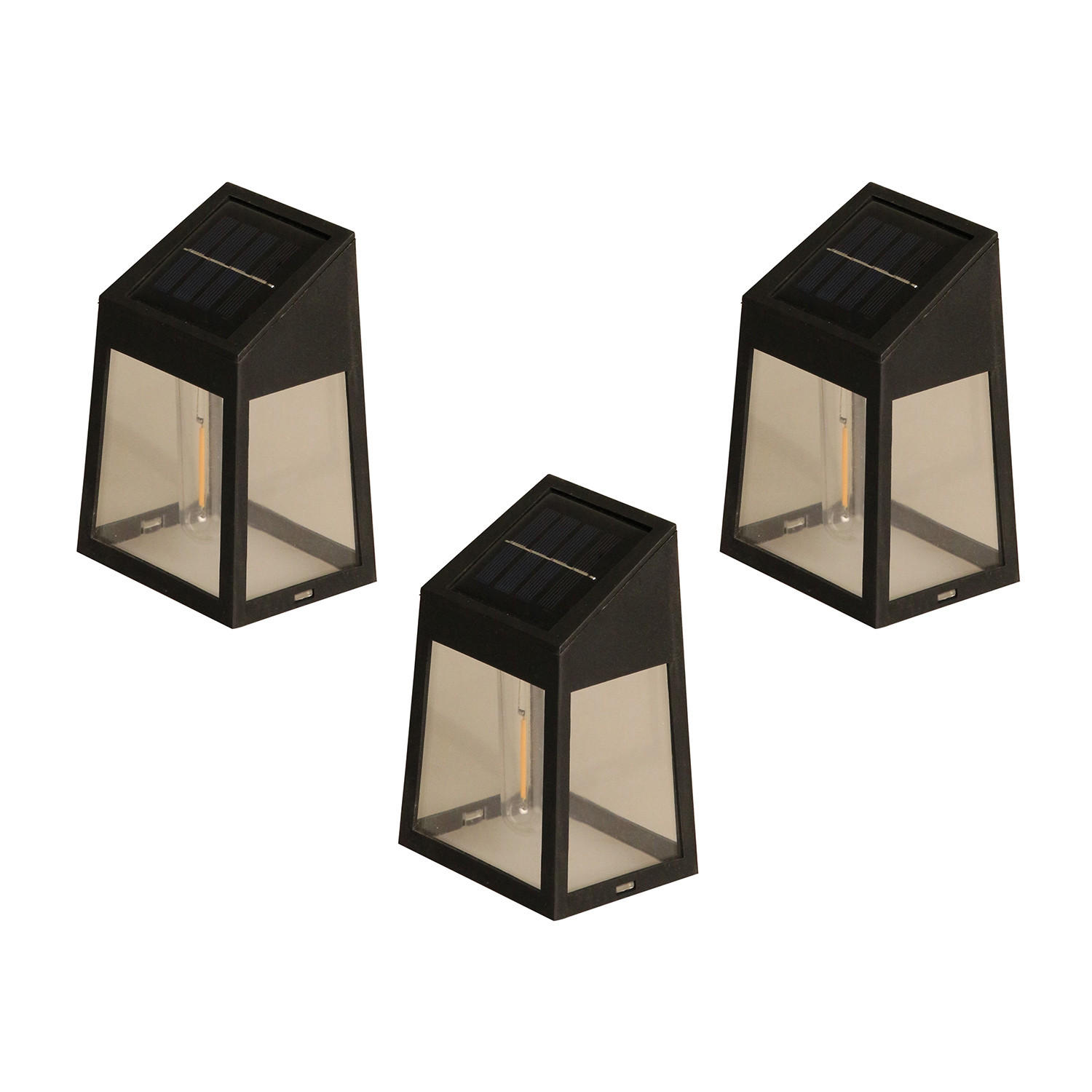 WANDLEUCHTE 3er Set 6.7/13.4/9.4cm - Schwarz, Kunststoff (6.7/13.4/9.4cm) - Luxform