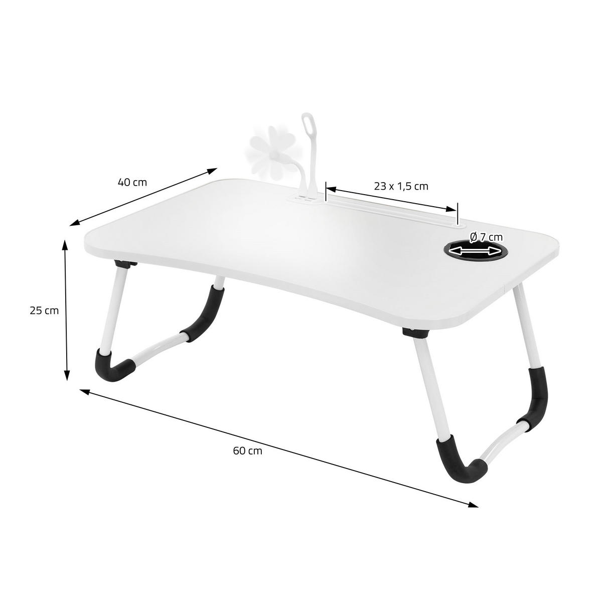 LAPTOPTISCH - Weiß, Holzwerkstoff (60/40/25cm) - ML-DESIGN