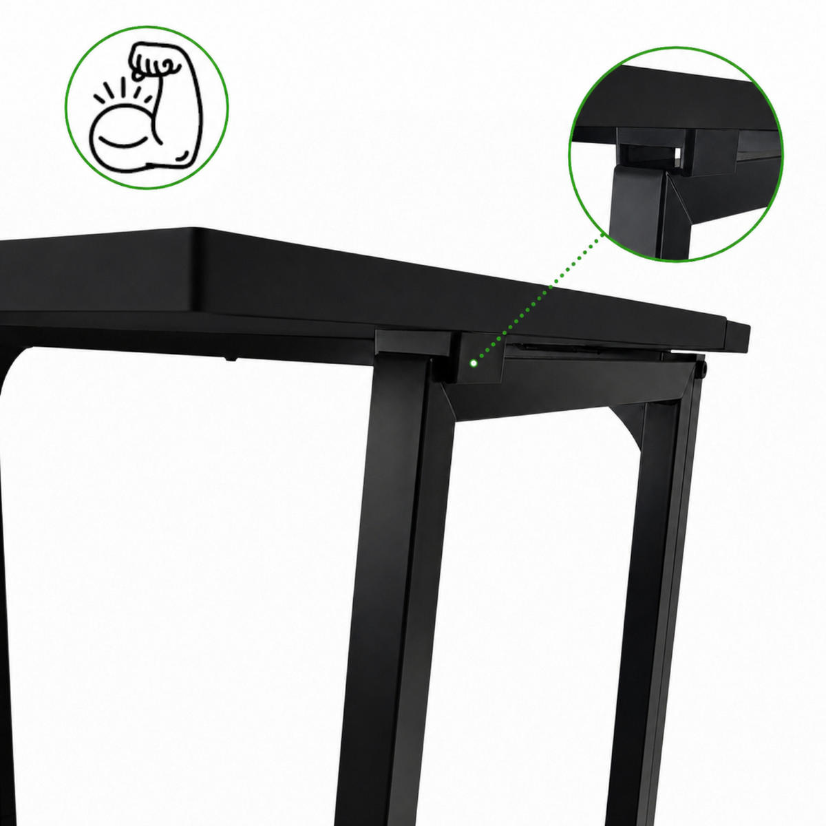 KLAPPSCHREIBTISCH MDF Metall Schwarz 80 x 40 x 74 cm platzsparend - Schwarz, Holzwerkstoff/Metall (40/80/74cm) - Begryf