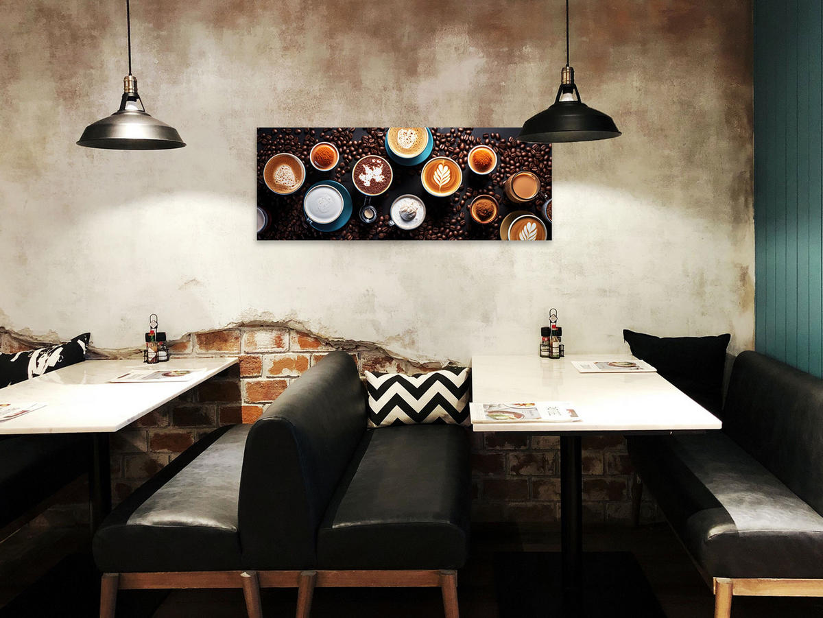 GLASBILD 80x30 cm Küche Kaffee modern - Braun, Glas (80/30cm) - artissimo