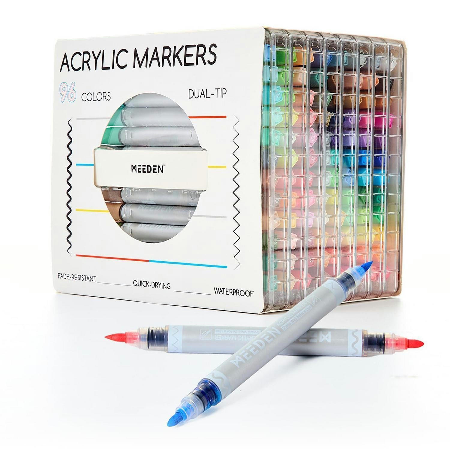 ACRYLSTIFTE 96 Farben Doppelspitze Set - Multicolor, Kunststoff (14.8/19.2/17.2cm)