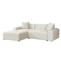 ECKSOFA AMELIO - Beige, Links - Beige, Holzwerkstoff/Textil (240/178cm) - Home Deluxe
