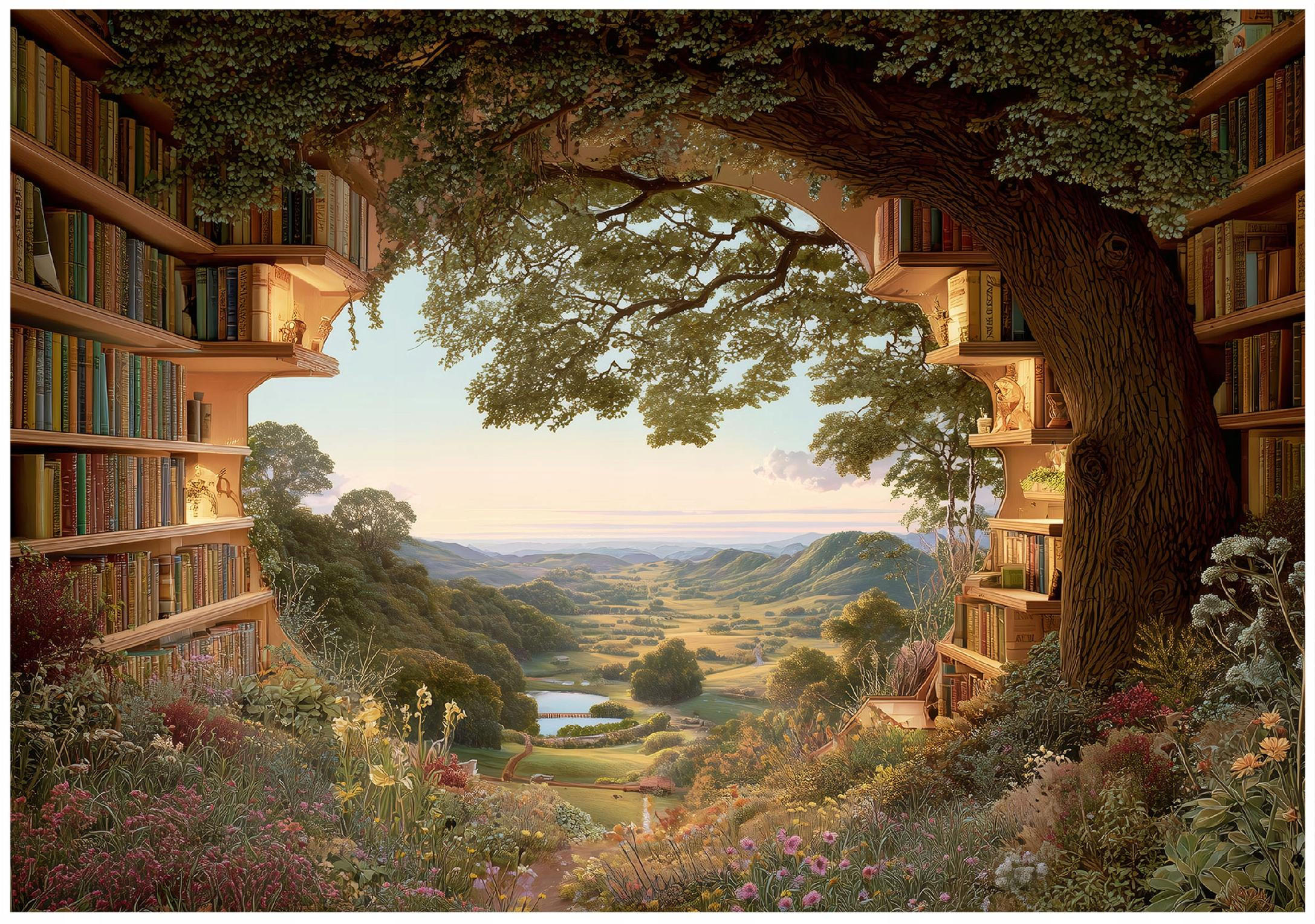 FOTOTAPETE 3D Landschaft Braun 200x140 cm - Multicolor, Papier (200/140cm) - Wallarena